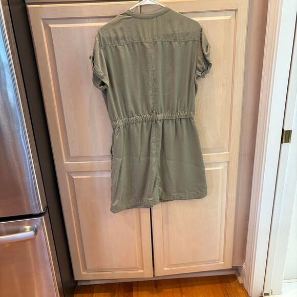 Banana Republic Safari Utility Dress Olive Button Front Modern Minimal Style MP - Picture 5 of 9